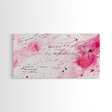 Abstract Lettering Canvas Print Pink Graffiti Wall Art Modern Living Room or Dorm Decor Bold Aesthetic Artwork Contemporary Gift Idea