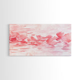 Floating Petals Canvas Print | Light Pink Wall Art | Romantic Minimalist Decor | Framed Canvas Print Gift Idea | Living Room Art