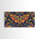 Mystical Butterfly Mandala Framed Canvas Print, Whimsical Art Decor, Colorful Bohemian Wall Art, Sacred Geometry, Dreamy Bedroom Art