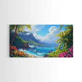 Tropical Beachscape Canvas Print Coastal Landscape Art Hawaii Decor Living Room Art Above Couch Art Nautical Wall Art Gift Idea