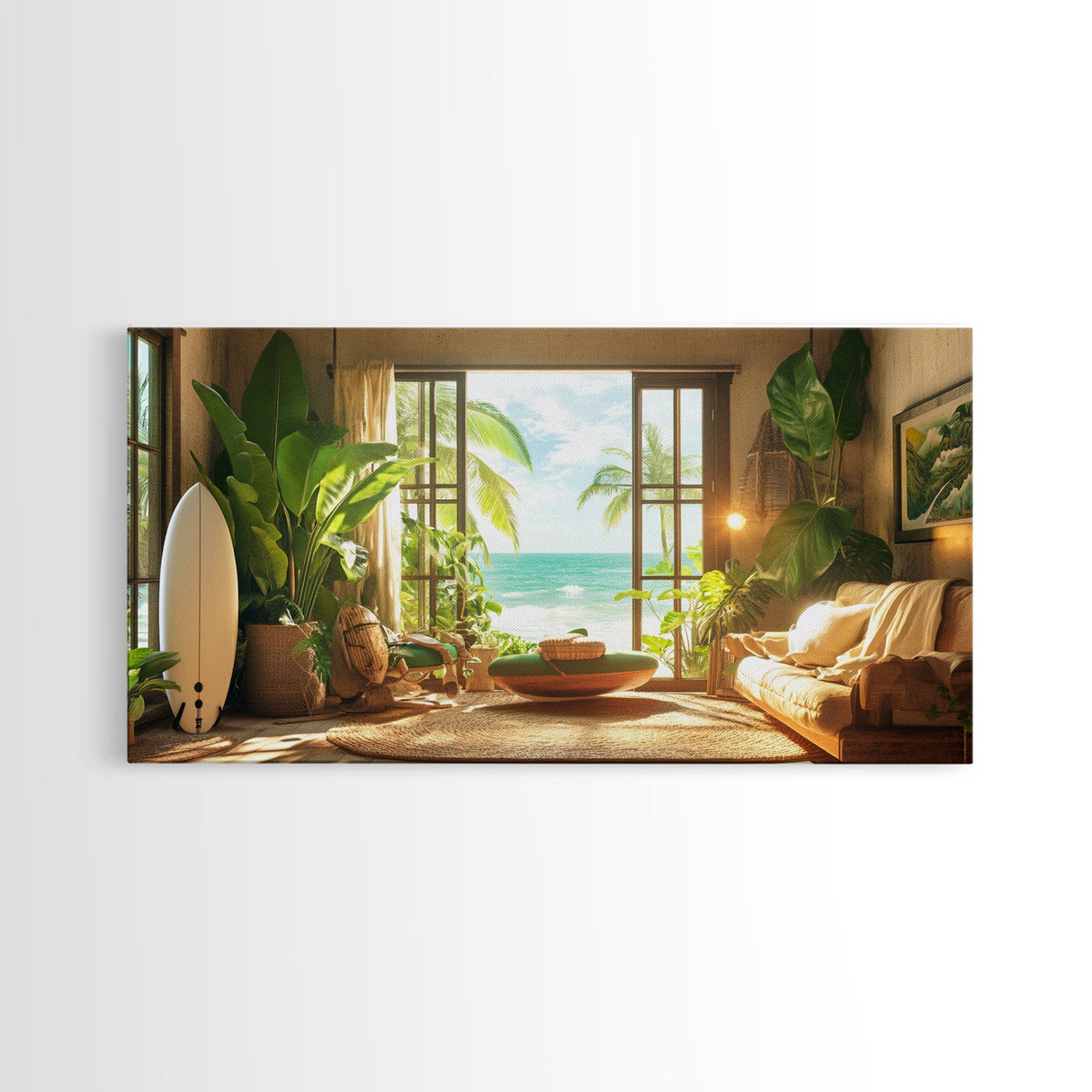 Surfside View Canvas Print Coastal Cowgirl Wall Art Tropical Beach Room Decor Nautical Wall Art Living Room Art Farmhouse Art Gift Idea