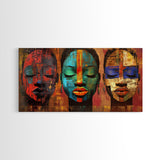 Vibrant African Art Canvas Print, Afrocentric Wall Art Decor, Colorful Moody Abstract Painting, Unique Therapy Art Gift Idea