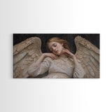 Sleeping Angel Peace Canvas Print Featuring Angel Art Prints and Wabi Sabi Art Perfect Bedroom Wall Art Above Bed Wall Decor