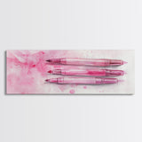 Pink Brushes Art Canvas Print with Geometric Design, Light Pink Wall Art Perfect Above Sofa or Dorm Room, Wabi Sabi Inspired Decor