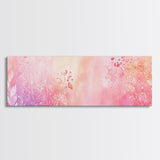Botanical Prints Canvas Print Featuring Pink Abstract Floral Artwork, Living Room Wall Art in Pastel Hues, Light Pink Decor