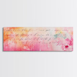 Abstract Script Canvas Print Pink Orange Wall Art Light Pastel Decor Modern Bedroom Artistic Boho Minimalist Horizontal Art