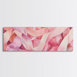 Light Pink Ribbon Abstract Canvas Print, Minimalist Wall Art, Living Room Art, Pastel Home Decor, Pink Abstract Art, Above Sofa Art