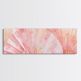 Framed Canvas Print Light Pink Abstract Fan Art Coastal Cowgirl Wall Art Minimalist Rustic Decor Living Room Art Horizontal Painting