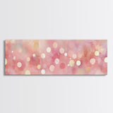 Framed Canvas Print of Light Pink Abstract Art with Geometric Circles Perfect as Dorm Wall Art or Minimalist Bedroom Wall Decor