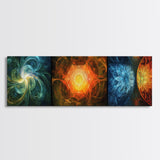 Radiant Mandala Canvas Print Sacred Geometry Art Wildflower Painting Bold Statement Wall Art Bedroom Modern Living Room Decor