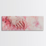 Elegant Lace Hands Canvas Print Feminine Glam Art Light Pink Wall Art Romantic Home Decor Vertical Artwork Gift Idea For Her