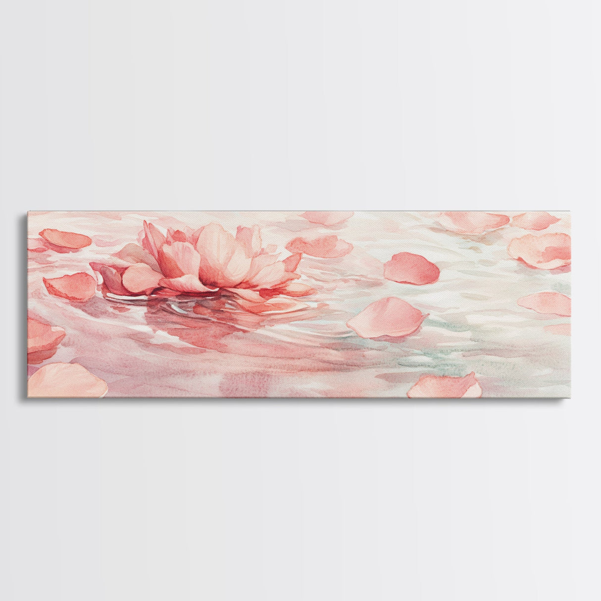 Lotus Petal Canvas Print, Wabi Sabi Wall Art, Light Pink Nature-Inspired Art, Bedroom or Yoga Room Decor, Serene Feminine Artwork
