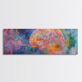 Galaxy Brain Framed Canvas Print Therapy Art Science Abstract Art Cosmic Decor Above Couch or Bed Wall Art Unique Gift for Him
