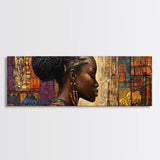 Framed Canvas Print Vibrant African Art Golden Tones Minimalist Decor Rustic Wall Art Original Painting Unique Gift Idea