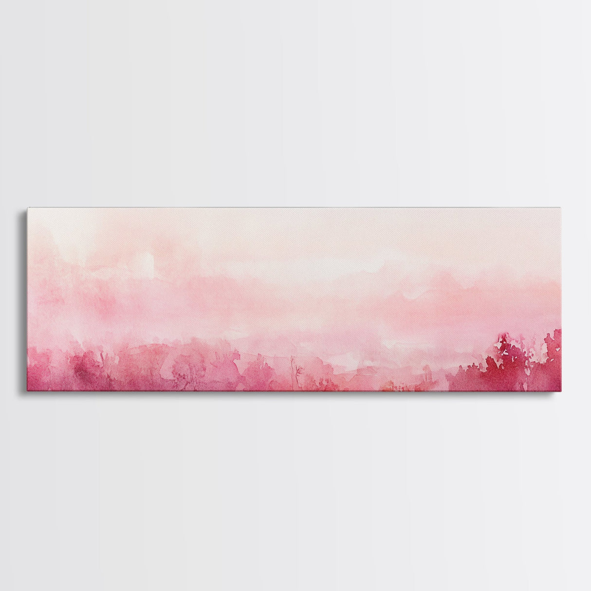 Light Pink Canvas Print Abstract Landscape Painting Horizontal Pastel Minimalist Boho Living Room Art Wabi Sabi Modern Wall Decor