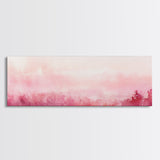 Light Pink Canvas Print Abstract Landscape Painting Horizontal Pastel Minimalist Boho Living Room Art Wabi Sabi Modern Wall Decor
