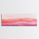 Horizontal Canvas Print Abstract Pink Landscape Extra Wide Moody Art Minimalist Wabi Sabi Bedroom Wall Decor Living Room Pastel