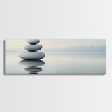 Zen Inspired Framed Canvas Print Minimalist Art Stacked Stones Calming Wabi Sabi Style Living Room Decor Neutral Wall Art
