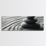 Coastal Harmony Framed Canvas Print Tranquil Pebbles Zen Reflection Nautical Decor Above Couch Living Room Wall Art
