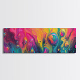 Abstract Swirl Framed Canvas Print Vibrant Colors Whimsical Art Modern Painting Lively Wall Art Guest Room Decor