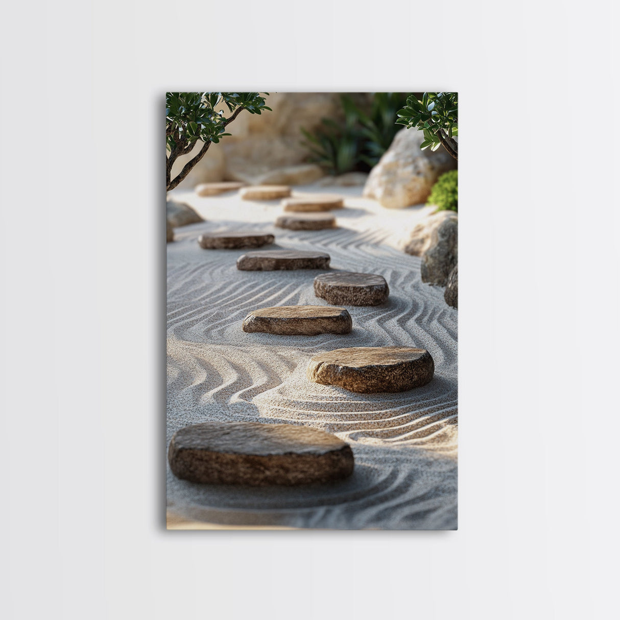 Zen Garden Path Canvas Print Minimalist Zen Wall Art Wabi Sabi Decor Zen Inspired Artwork Rustic Decor Above Bed Wall Art