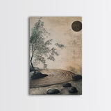 Zen Bamboo Garden Canvas Print Wabi Sabi Wall Art Minimalist Zen Inspired Artwork Rustic Decor Above Couch Wall Art Bedroom Art