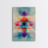 Sacred Geometry Art Framed Canvas Print Sacred Patterns Wall Decor Moody Abstract Geometric Wall Art Living Room Zen Artwork Gift