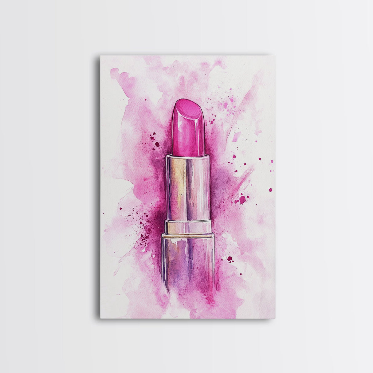 Pink Lipstick Canvas Print Whimsical Art Pink Abstract Artwork Living Room Wall Art Wabi Sabi Painting Light Pink Dorm Decor