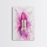Pink Lipstick Canvas Print Whimsical Art Pink Abstract Artwork Living Room Wall Art Wabi Sabi Painting Light Pink Dorm Decor