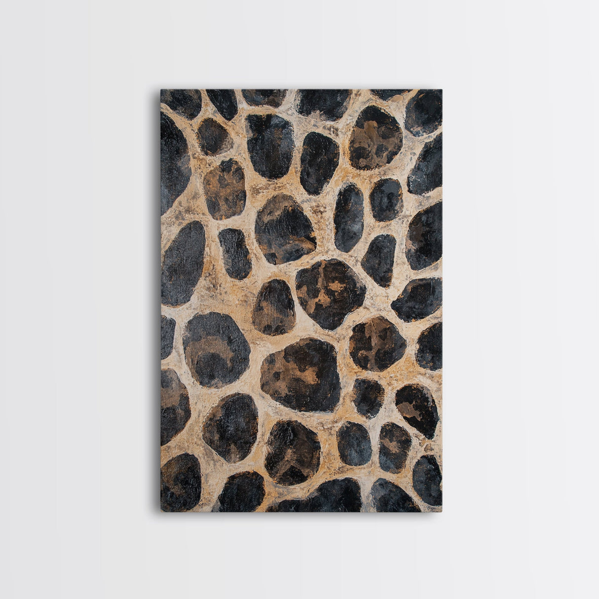 Rustic Stone Texture Canvas Print, Earthy Wall Art, Farmhouse Decor, Bedroom Art, Vertical Rustic Art, Skinny Wall Art