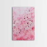 Pink Musical Notes Canvas Print, Whimsical Art, Music Lover Gift, Pink Wall Art for Dorm, Light Pink Wall Art, Artistic Decor, Living Room Art