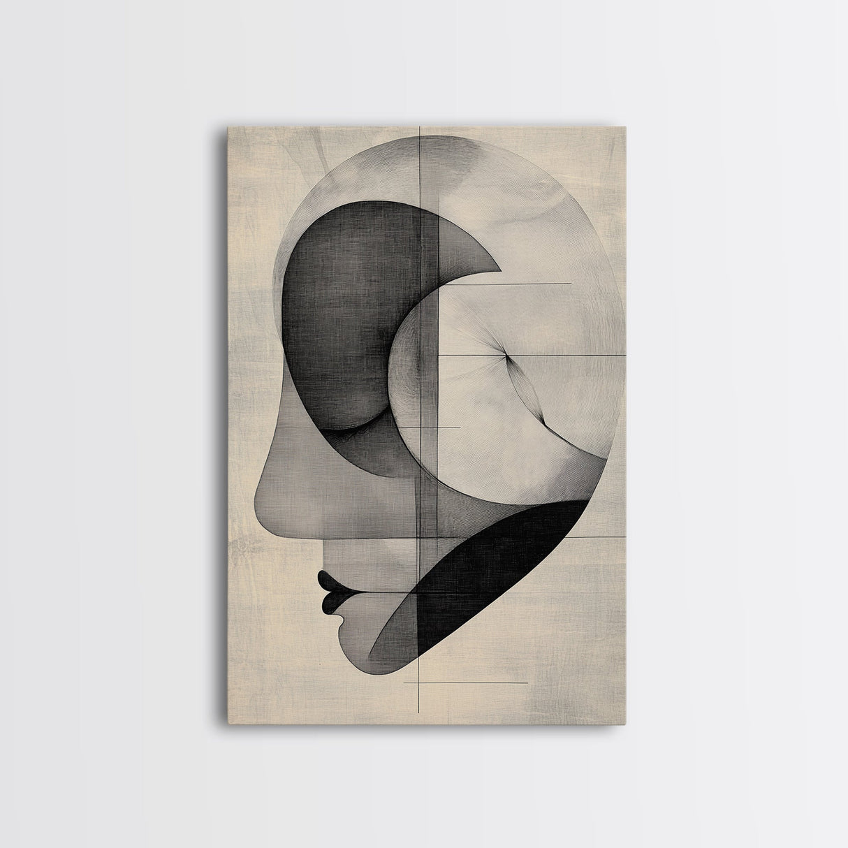 Golden Ratio Inspired Abstract Canvas Print Minimalist Monochrome Wall Art Unique Geometric Home Decor Artistic Gift Design