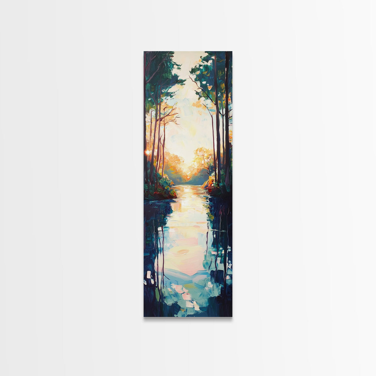 Forest Glow, Joshua tree art, wildflower painting, botanical prints, landscape painting, Framed Canvas Print, vertical wall art