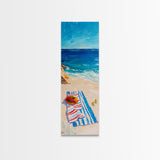 Seaside Picnic, Summer Vibes, Coastal Painting, Nautical Decor, Beach House Art, Food Review Kitchen Art, Framed Canvas Print