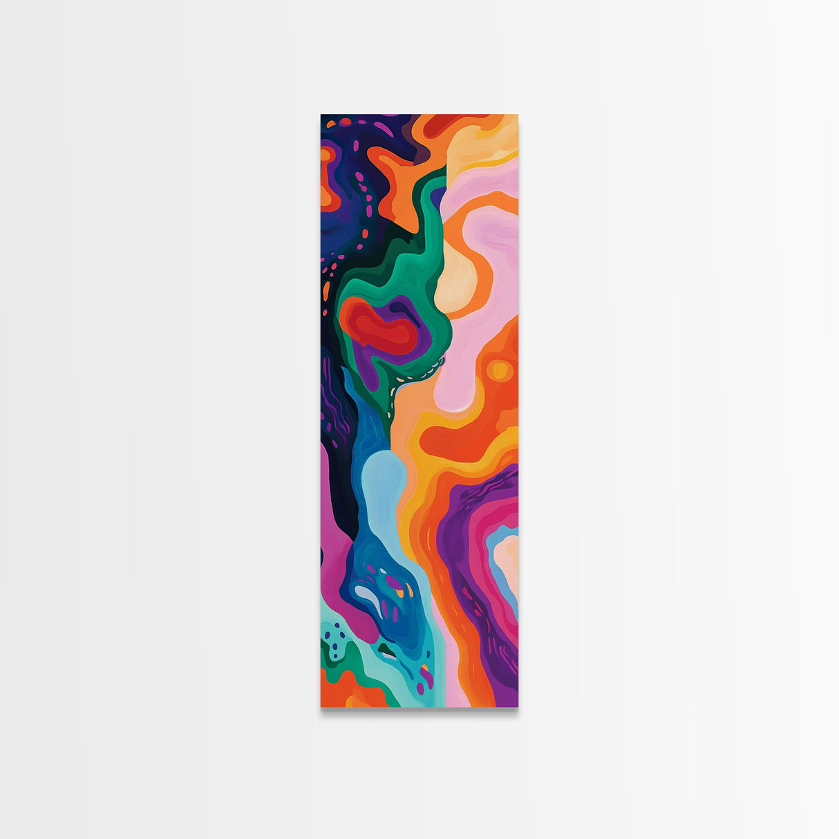 Abstract Swirls, pink orange wall art, geometric wall art, bold colorful art, modern minimalist art, blotter art, Canvas Print