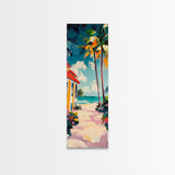 Beach Path, palm tree painting, coastal painting, nautical decor, tropical beach house art, above bed wall art, Canvas Print