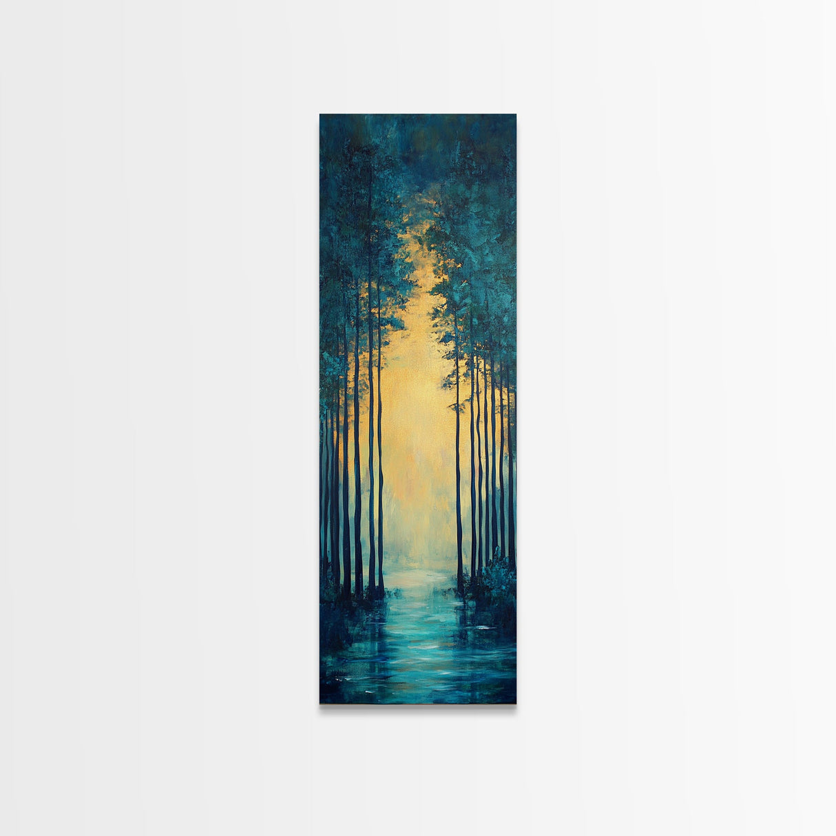 Moody Forest, pine tree art, landscape painting, dark romance painting, nature wall art, forest at dusk painting