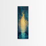 Moody Forest, pine tree art, landscape painting, dark romance painting, nature wall art, forest at dusk painting