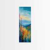 Wildflower Hills, landscape painting, California poppy art, mountain painting, scenic artwork, nature wall art, bedroom art