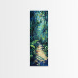 Jungle Pathway, Forest Painting, Moody Art, Botanical Prints, Nature Wall Art, Above Sofa Art, Tall Narrow Art, Canvas Print