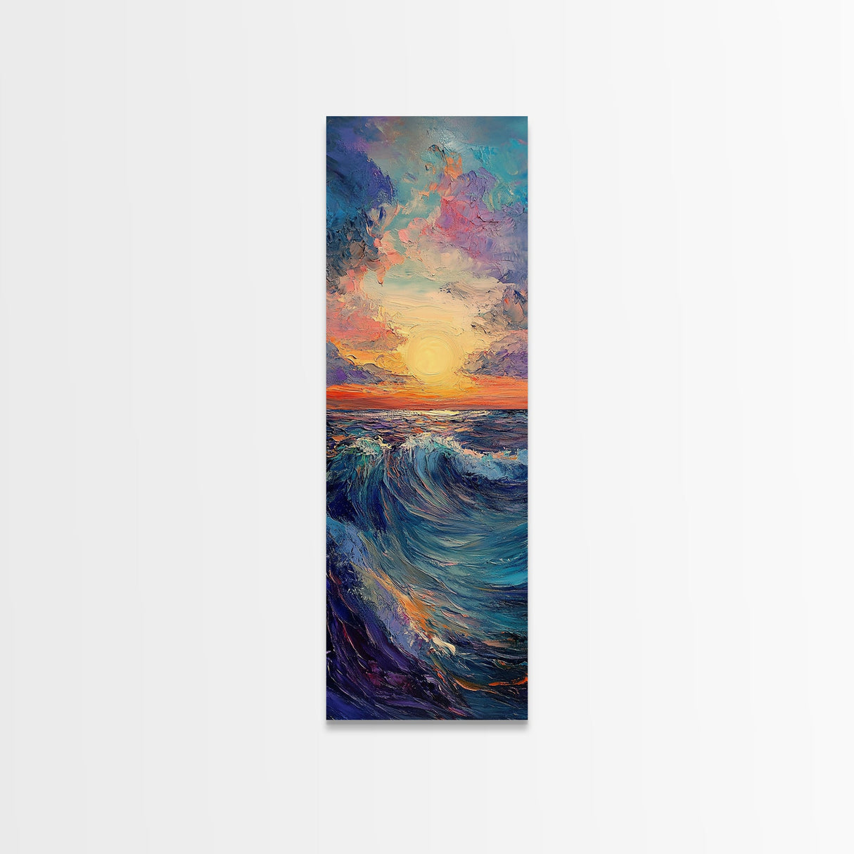Ocean Wave, Coastal Wall Art, Seascape Painting, Surf Wall Art,Extra Wide Art, Bedroom Art, Framed Canvas Print