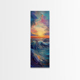 Ocean Wave, Coastal Wall Art, Seascape Painting, Surf Wall Art,Extra Wide Art, Bedroom Art, Framed Canvas Print