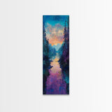 Twilight Mountain, smoky mountain art, pine tree art, framed canvas print, moody art, landscape painting, above bed wall art