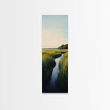 Marsh landscape, marsh painting, coastal decor, framed canvas print, extra wide art, original painting, above couch art