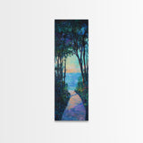 Sunset Pathway Art, Coastal Painting, Wabi Sabi Art, Above Bed Wall Art, Seascape Painting, Framed Canvas Print, Nautical Decor