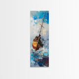 Shipwreck, nautical wall art, seascape painting, coastal landscape art, rustic decor, ocean wall art, Framed Canvas Print