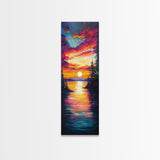 Ocean Waves, Pink Orange Sunset, Coastal Wall Art, Canvas Print, Surf Wall Art, Above Couch Art, Beach House Art