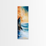 Sunset Cliff, coastal painting, framed canvas print, nautical wall art, seascape painting, landscape painting, ocean art, wall decor