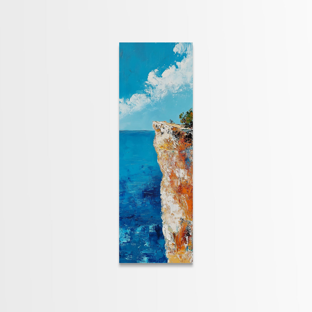 Cliff Edge Painting, Rustic Wall Art, Nautical Wall Art, Coastal Landscape Art, Canvas Print, Above Sofa Art, Living Room Art, Gift Idea