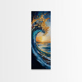 Ocean Wave Art, Surf Wall Art, Coastal Decor, Framed Canvas Print, Nautical Painting, Moody Art, Extra Wide Art, Seascape Painting